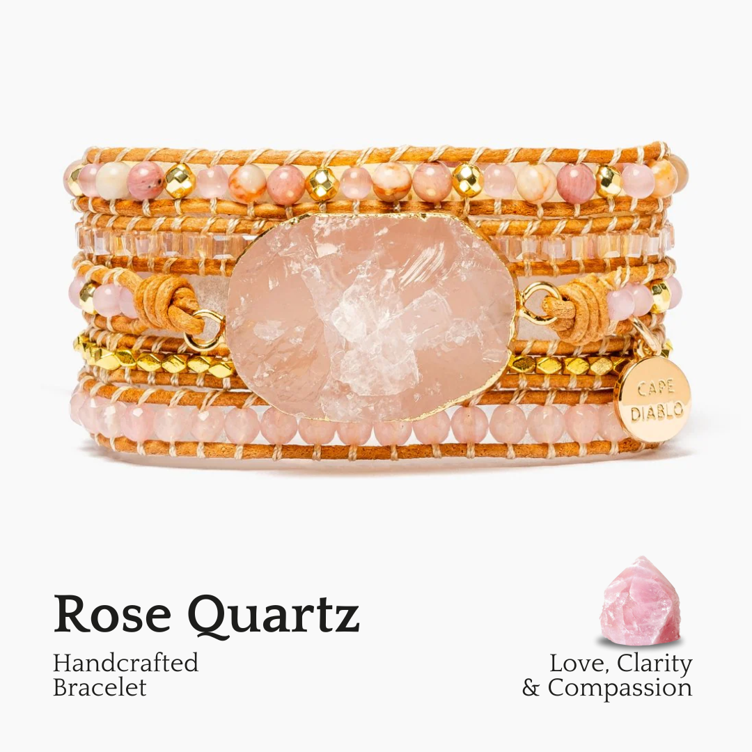 Gouden rozenkwarts armband