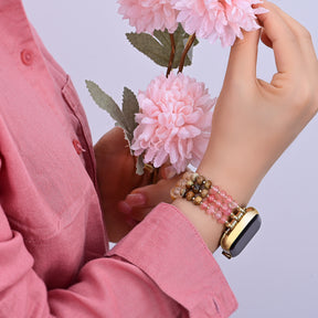 Amber Bloom Stone Stretch Apple Watch Bandje