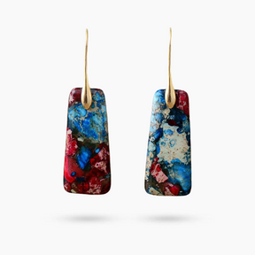 Boucles d'oreilles pendantes en jaspe Scarlet Tides