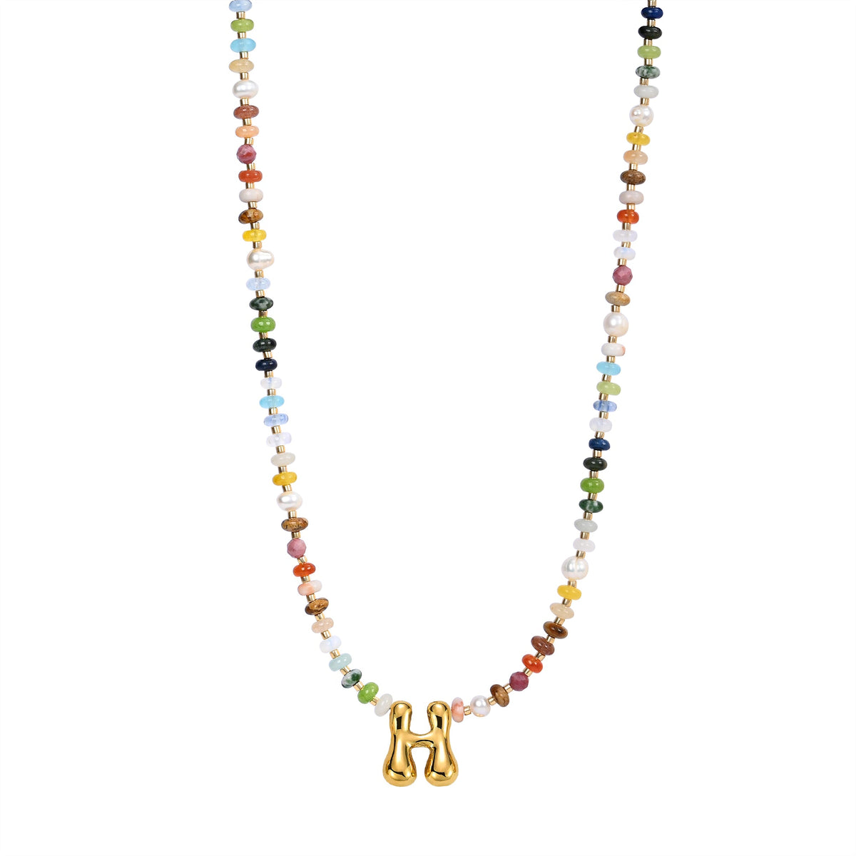 Multicolor bubbelletter ketting