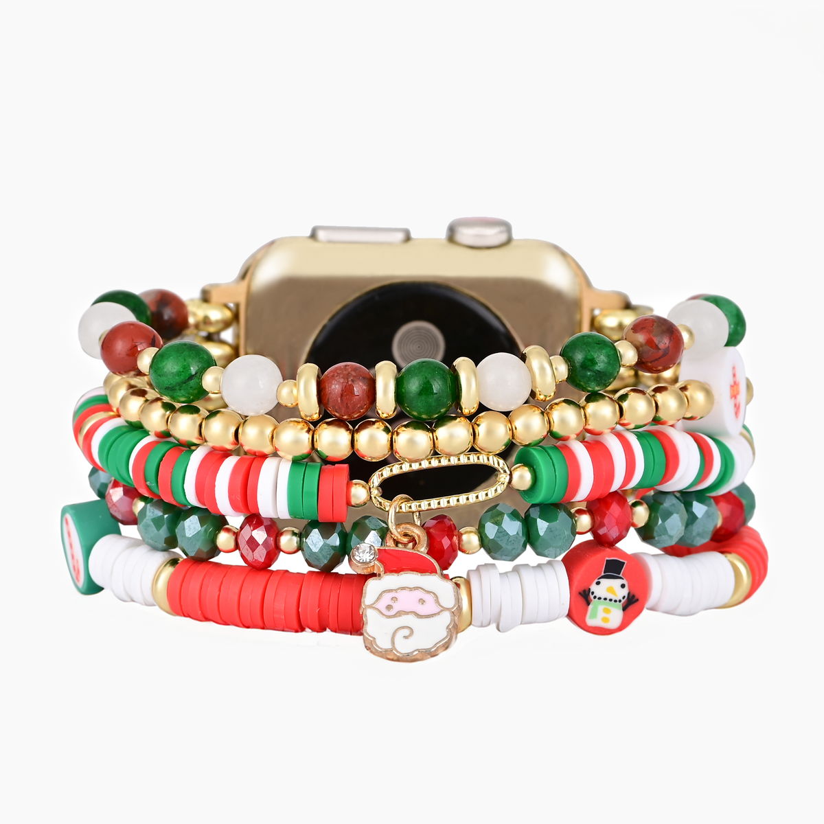 Santa Sparkle Stretch-Apple-Watch-Armband