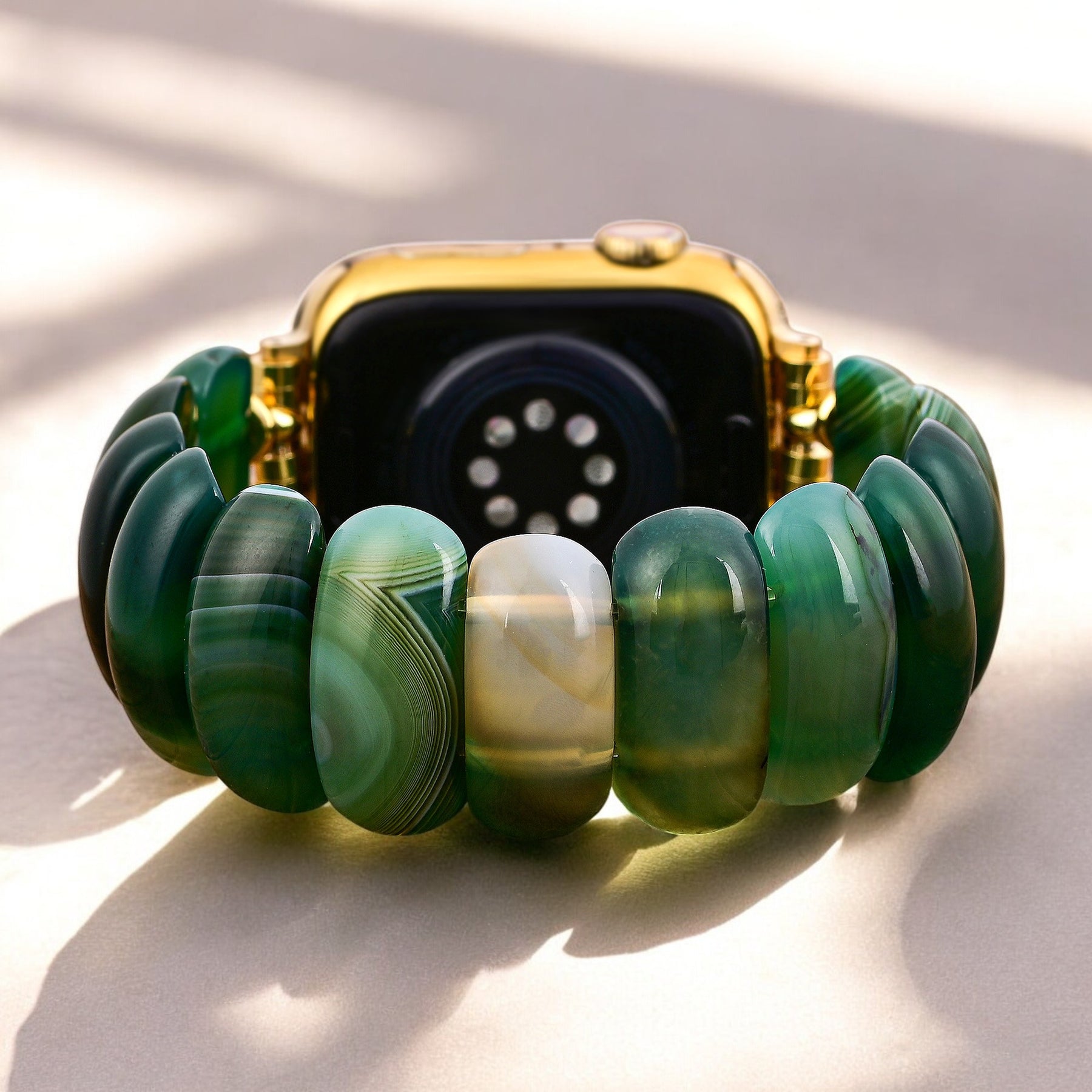 Bracelet extensible en agate Emerald Grove pour Apple Watch