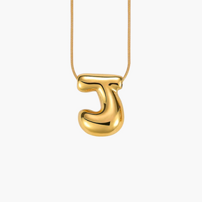 Gouden Glow Bubble Letter Initial Ketting