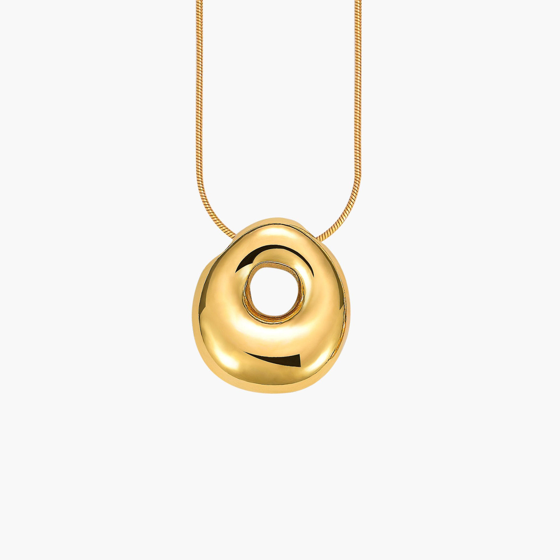 Gouden Glow Bubble Letter Initial Ketting