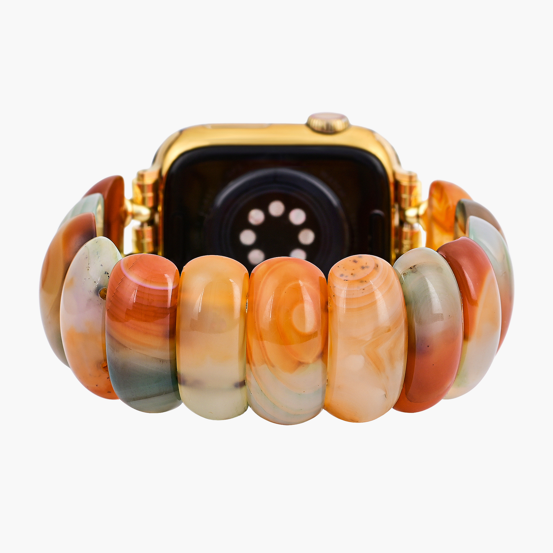 Gouden Dusk Agaat Stretch Apple Watch Band