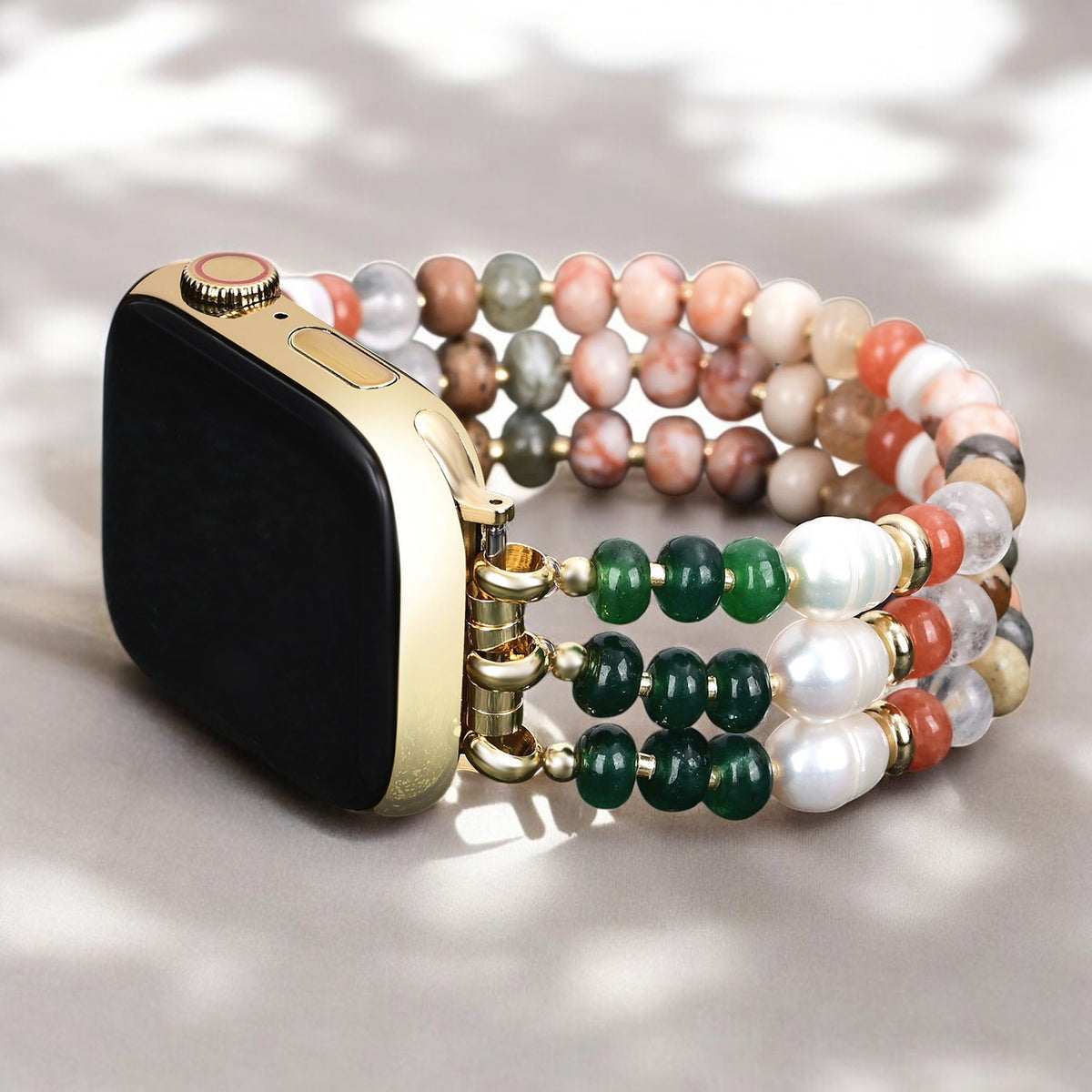 Bracelet Apple Watch en agate de dune éthérée