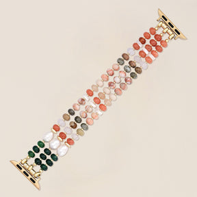 Coral Natuursteen Stretch Apple Watch Band