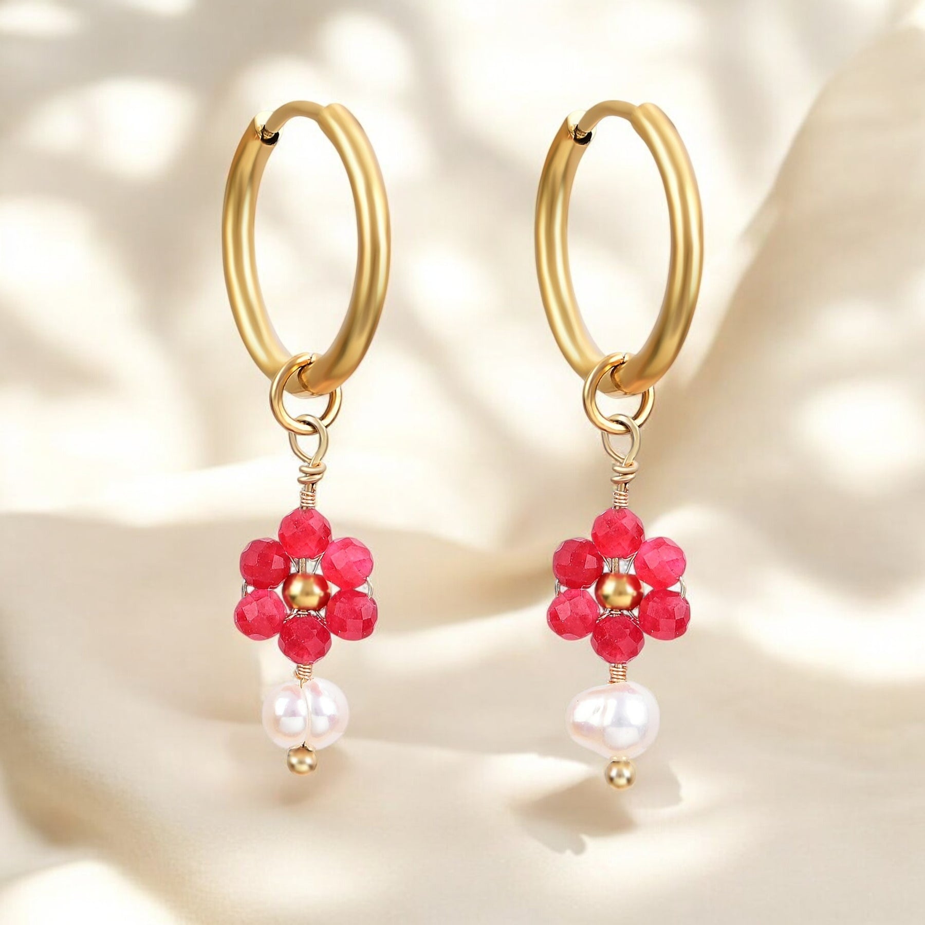 Jade Blossom Parel Oorringen