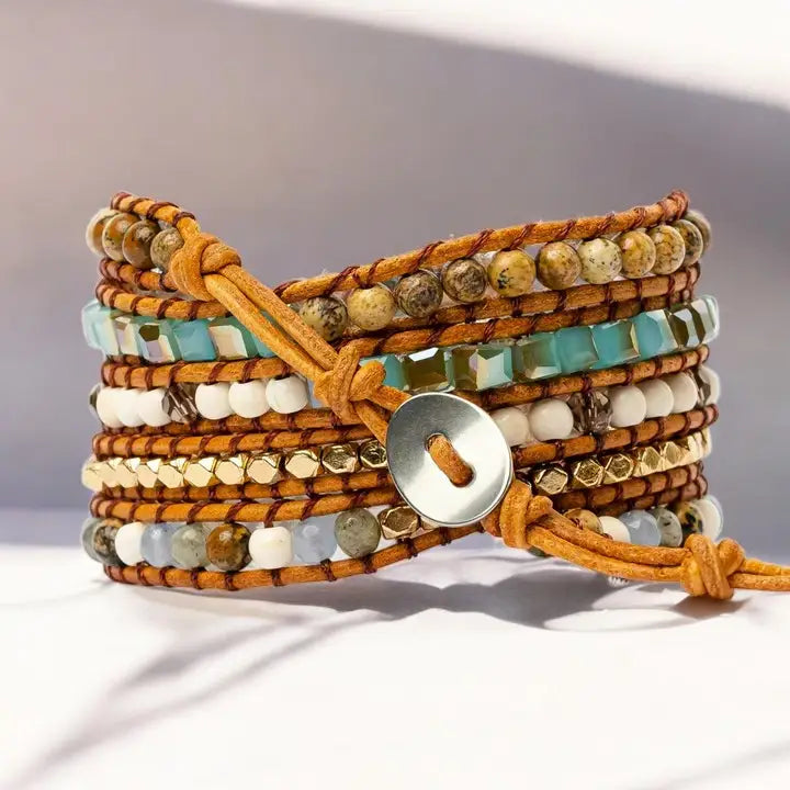 Blauwe Aarde Jaspis Steen Armband