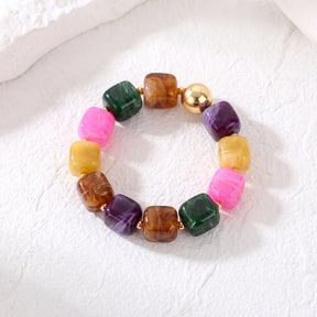 Gouden tropische gemengde chunky armband