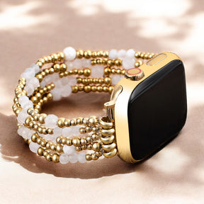 Gouden Halo Maansteen Rekbare Apple Watch Band