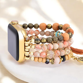 Gouden Levensboom Jasper Elastische Horlogeband