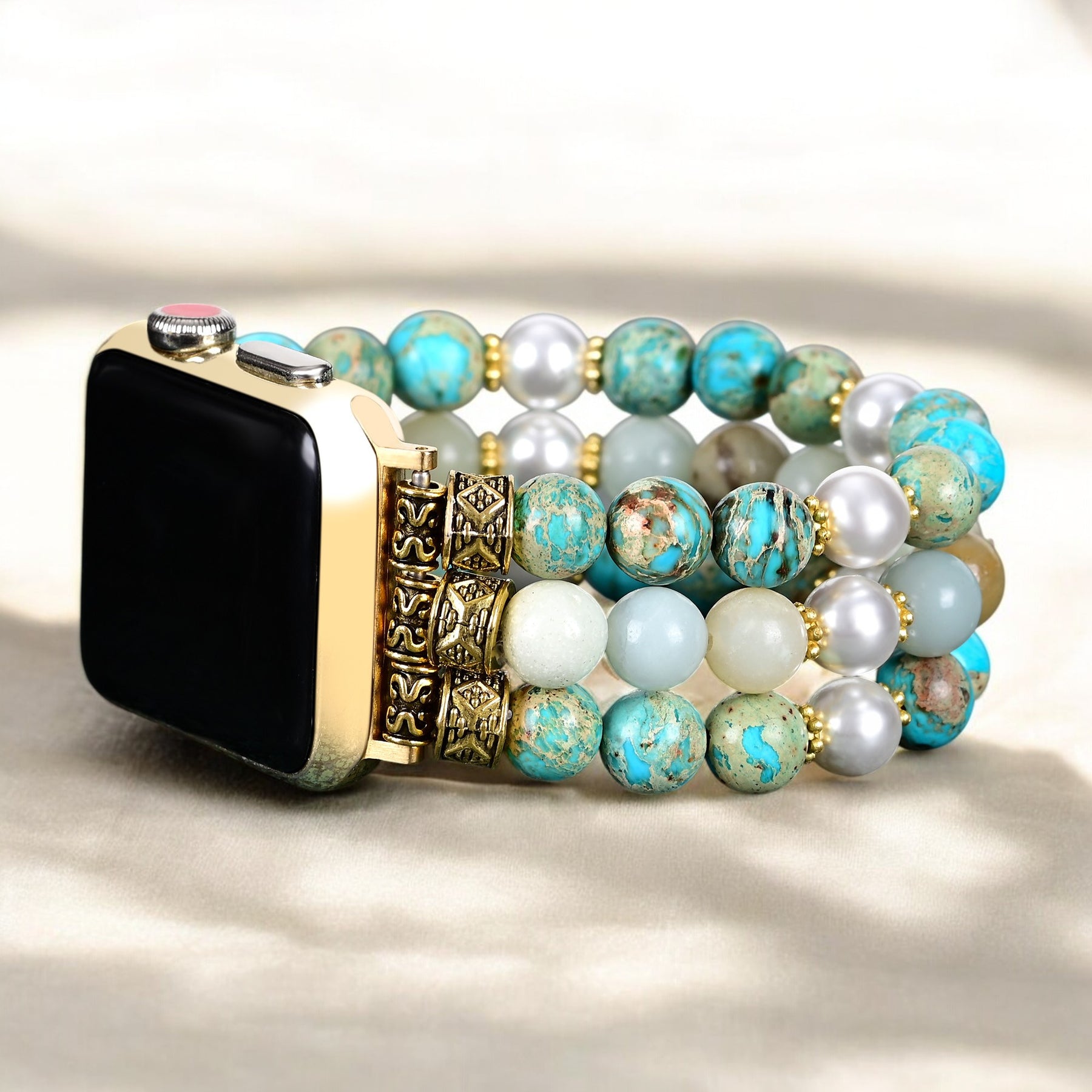 Ocean Breeze Jasper Stretch Uhrenarmband
