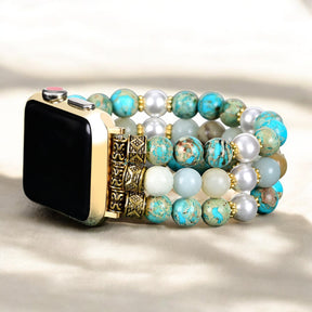 Ocean Breeze Jasper Stretch Uhrenarmband
