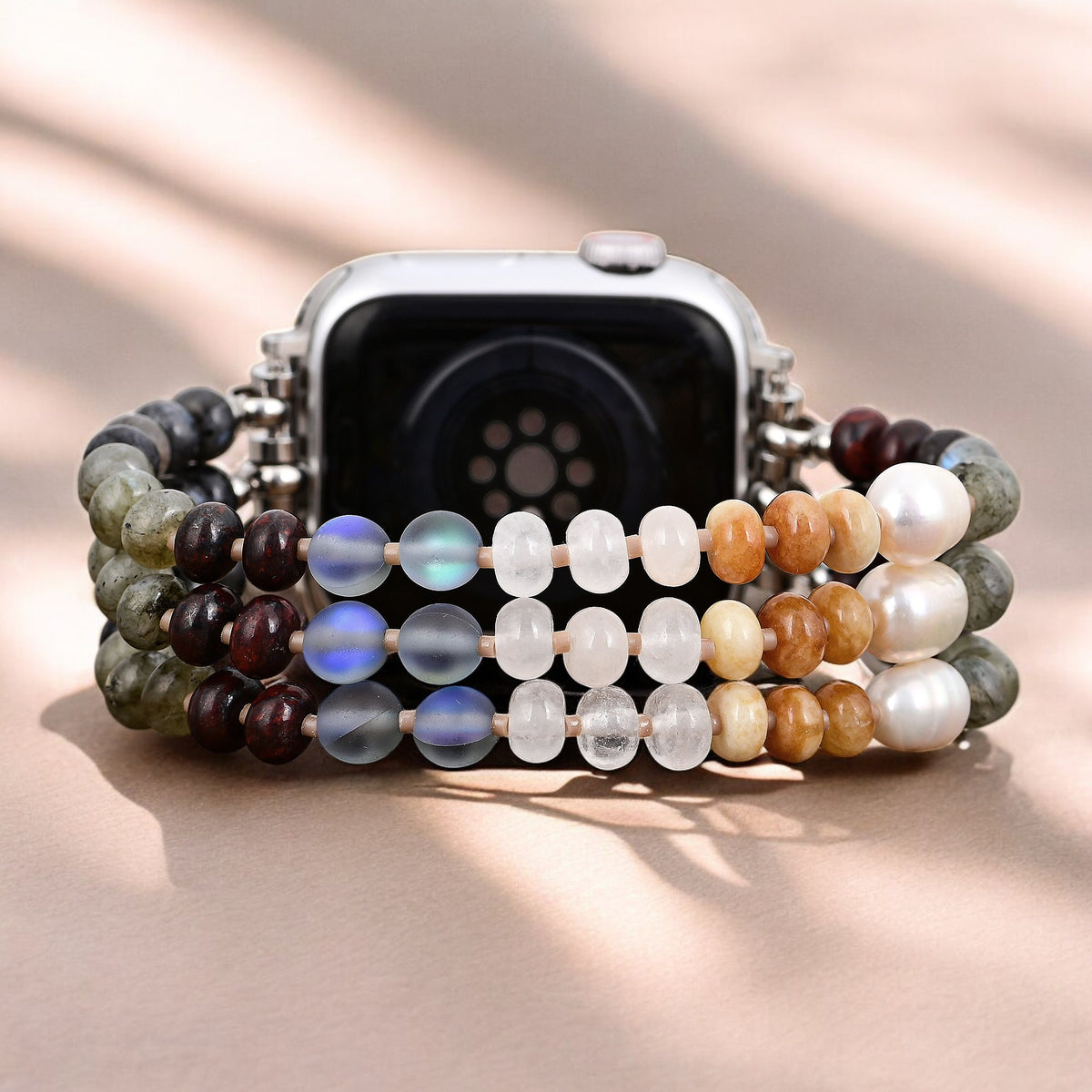 Bracelet Apple Watch en agate de dune éthérée