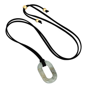 Collier Sérénité Labradorite en Daim