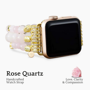 Rozenkwarts stretch Apple Watch-bandje