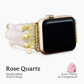 Bracelet Apple Watch extensible à quartz rose