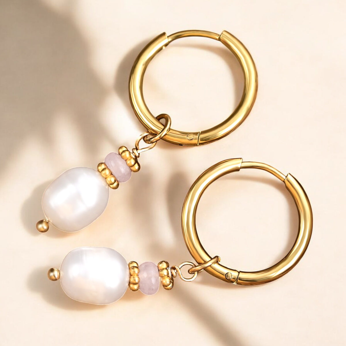Gouden Grace Parel & Agaat Creolen