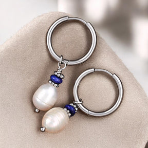 Zilveren Lapis Lazuli Parel Oorringen