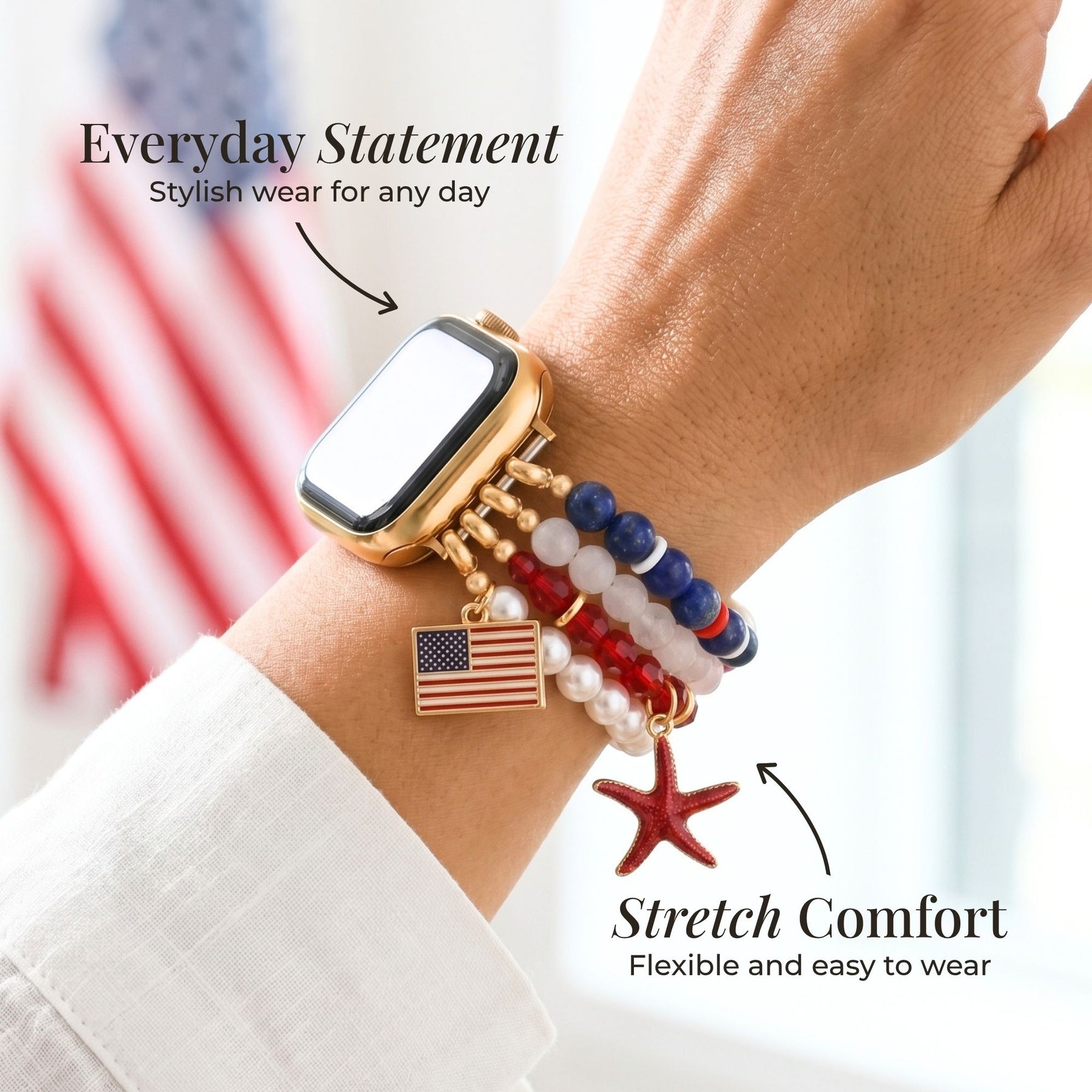 American Dream Stretch Apple Watch-bandje