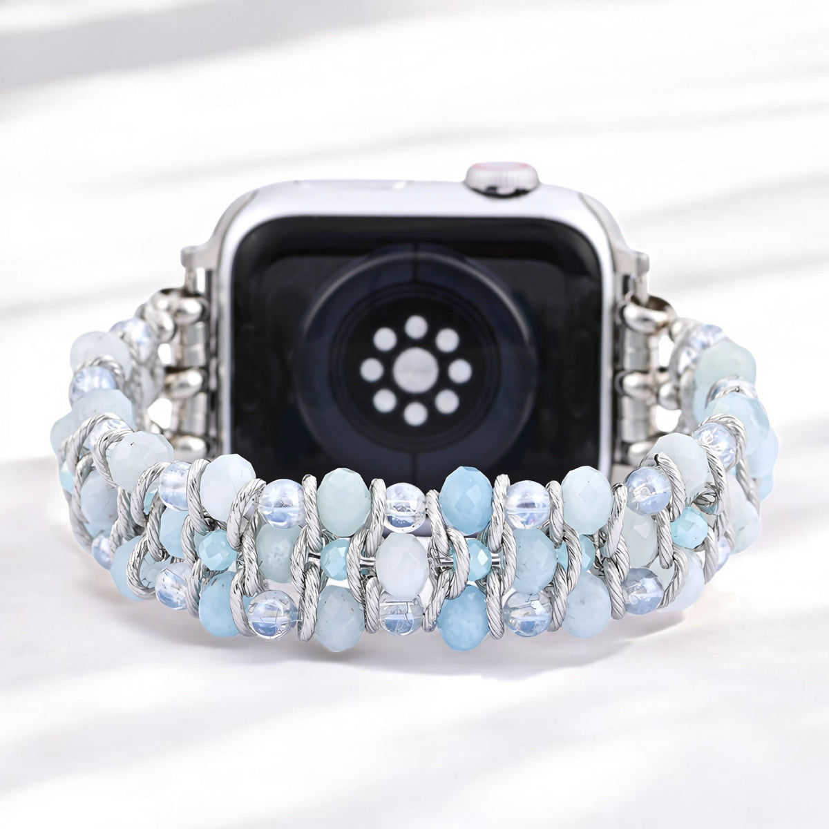 Aquamarijn Saffier Gevlochten Apple Watch Band