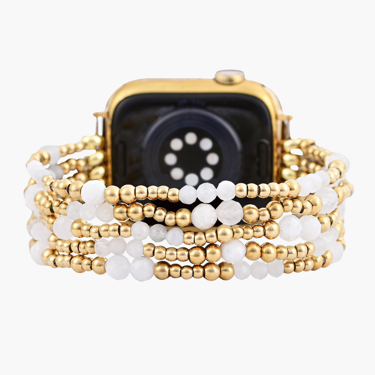 Gouden Halo Maansteen Rekbare Apple Watch Band