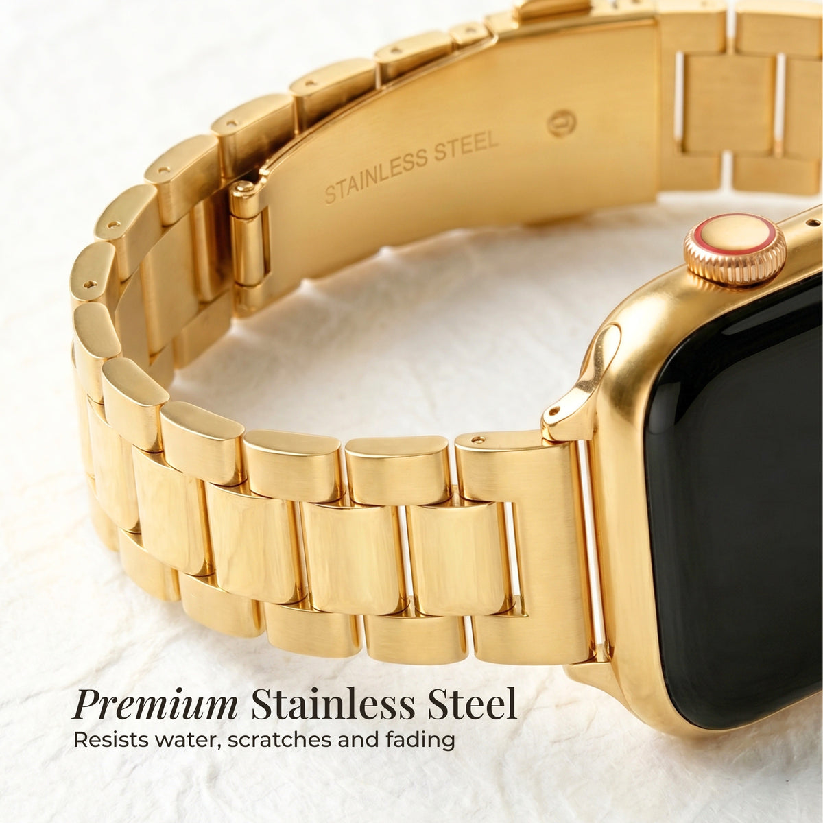Klassieke gouden luxe Apple Watch-band