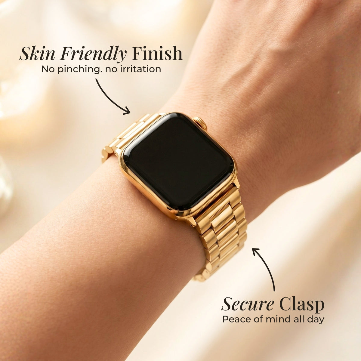 Klassieke gouden luxe Apple Watch-band