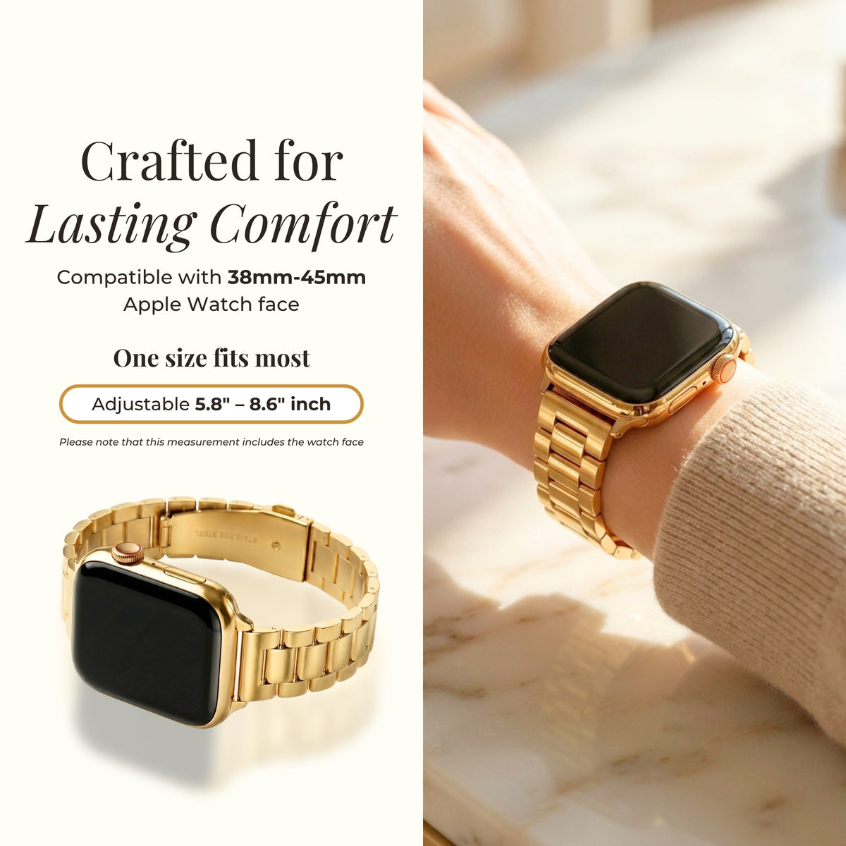 Klassieke gouden luxe Apple Watch-band