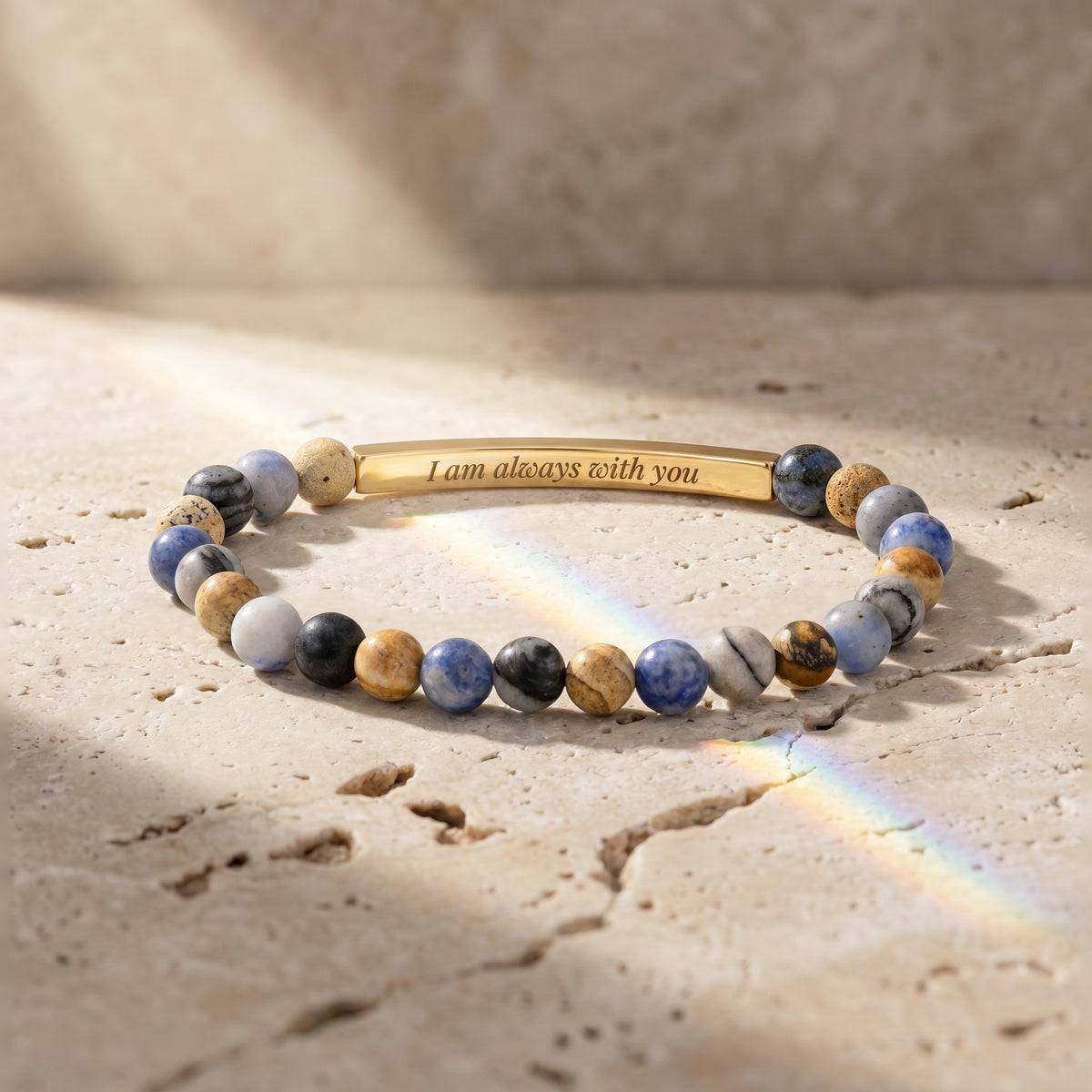 Natural stone bracelet detail