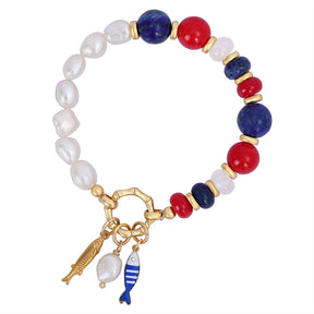 Lapis Parel Bedel Armband
