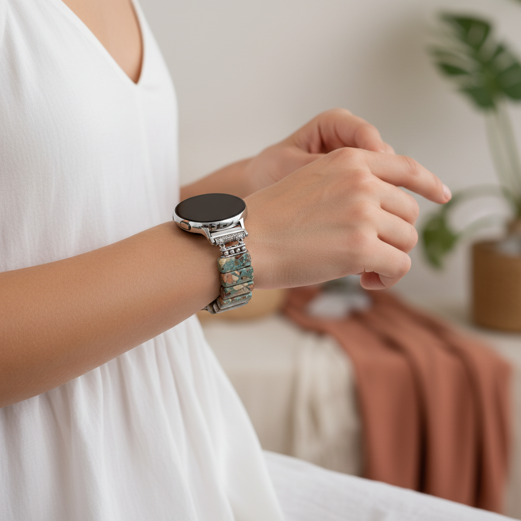 Earth Tibetaanse Jaspis Stretch Apple Watch Band