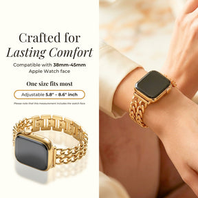 Goldfarbiges Curve Luxusarmband für Apple Watch