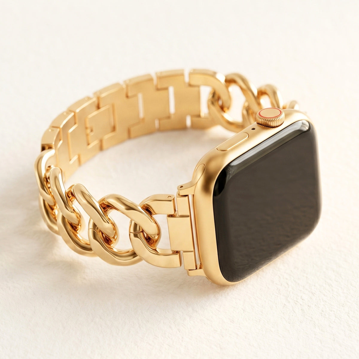 Gouden geweven luxe Apple Watch-bandje