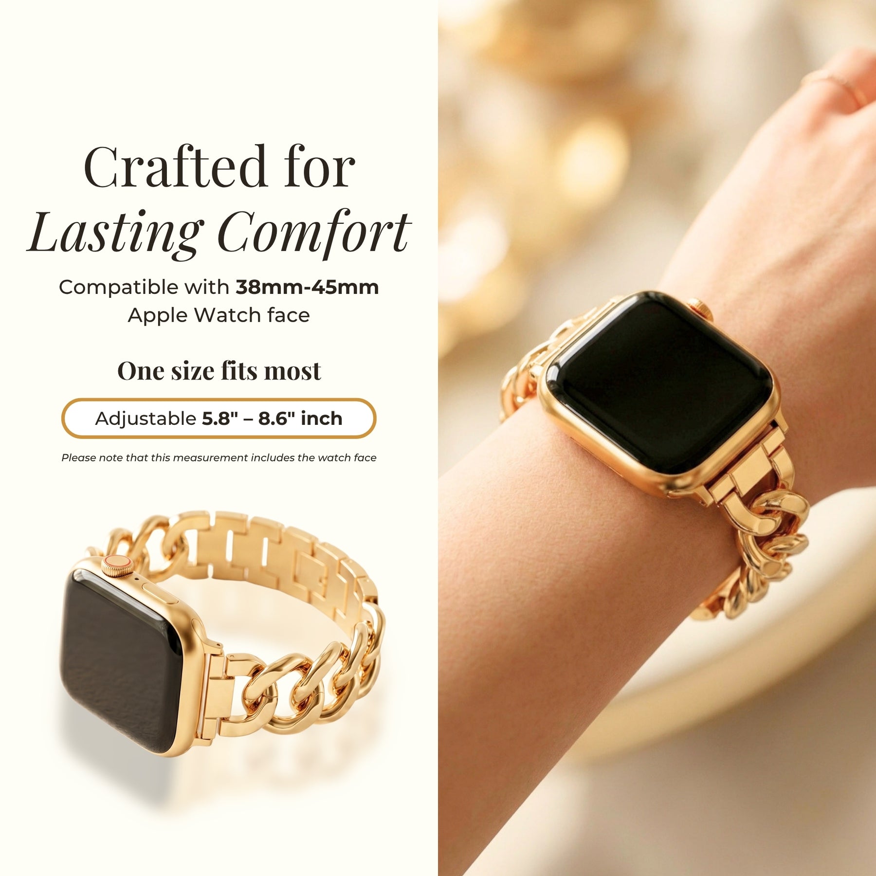 Gouden geweven luxe Apple Watch-bandje