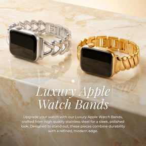 Gouden geweven luxe Apple Watch-bandje