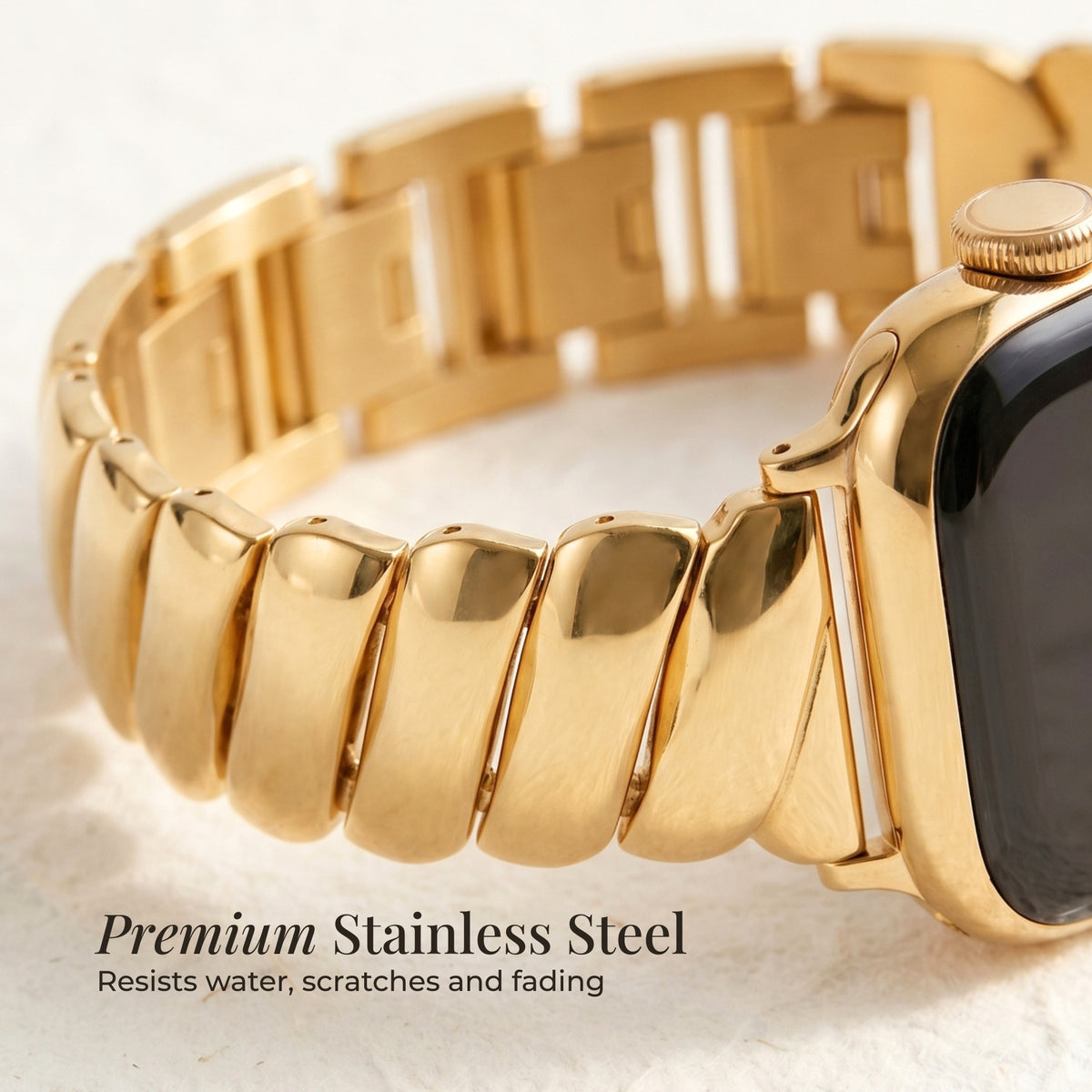 Bracelet de luxe Golden Glamour pour Apple Watch