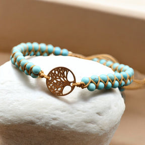 Levensboom turquoise armband