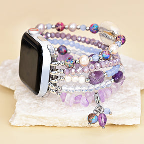 Lilac Shoreline Stretch Apple Watch-bandje