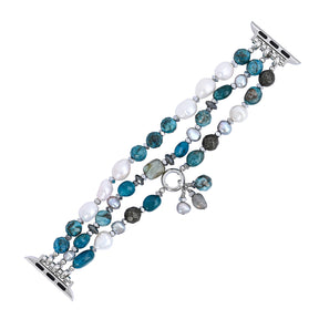 Platin-Schwarz Elastisches Apple Watch Armband