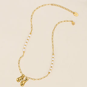 Gouden Glow Bubble Letter Initial Ketting