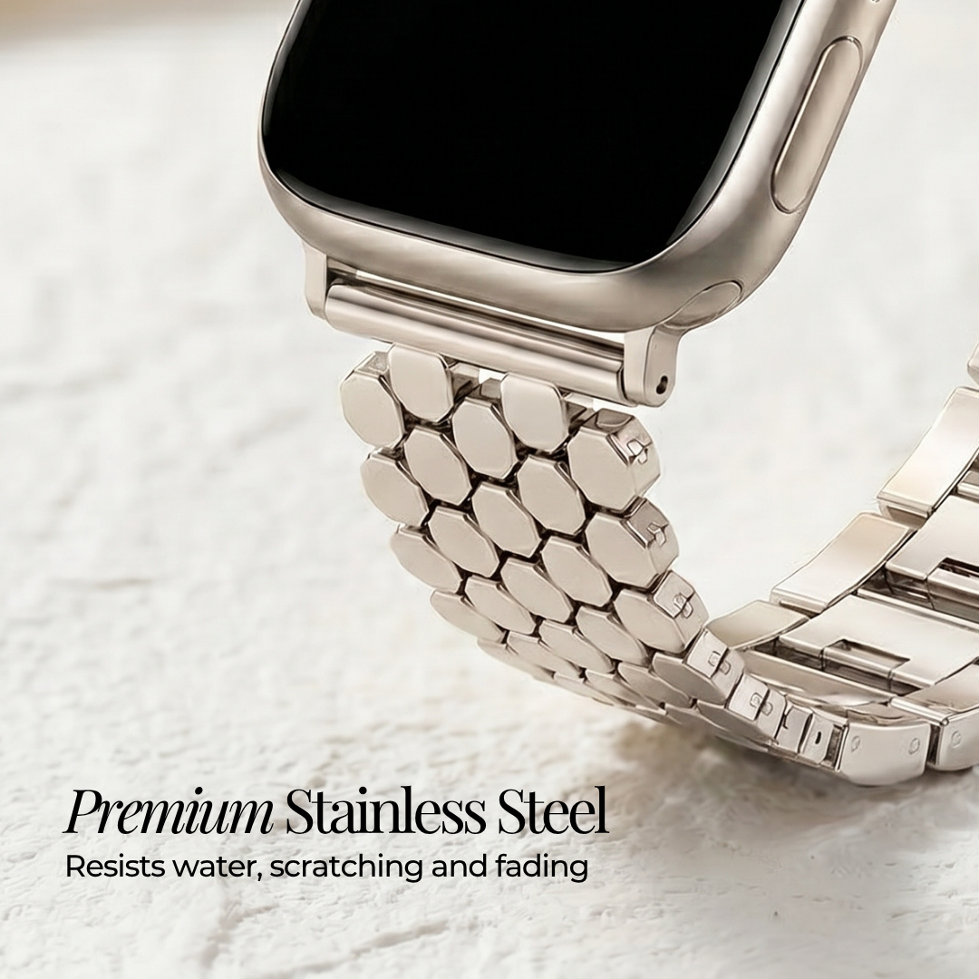 Silbernes Honeycomb Luxusarmband für Apple Watch
