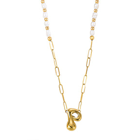 Gouden Glow Bubble Letter Initial Ketting