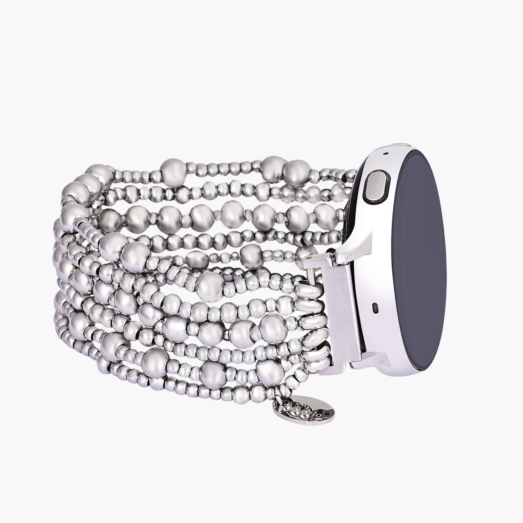 Platinum Demure Stretch Apple Watch-band