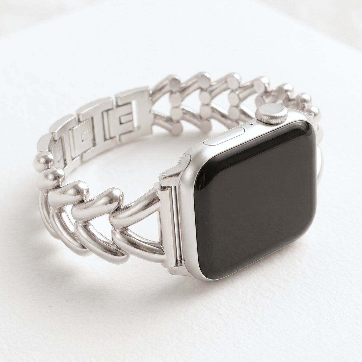 Platina gevlochten luxe Apple Watch bandje