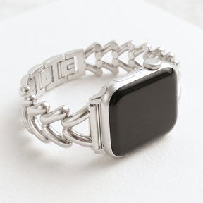 Bracelet de luxe en tresse de platine pour Apple Watch