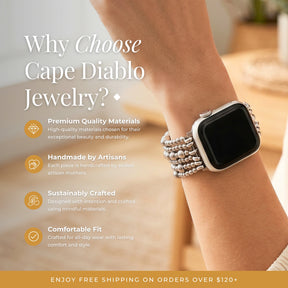 Platinum Demure Stretch Apple Watch Armband