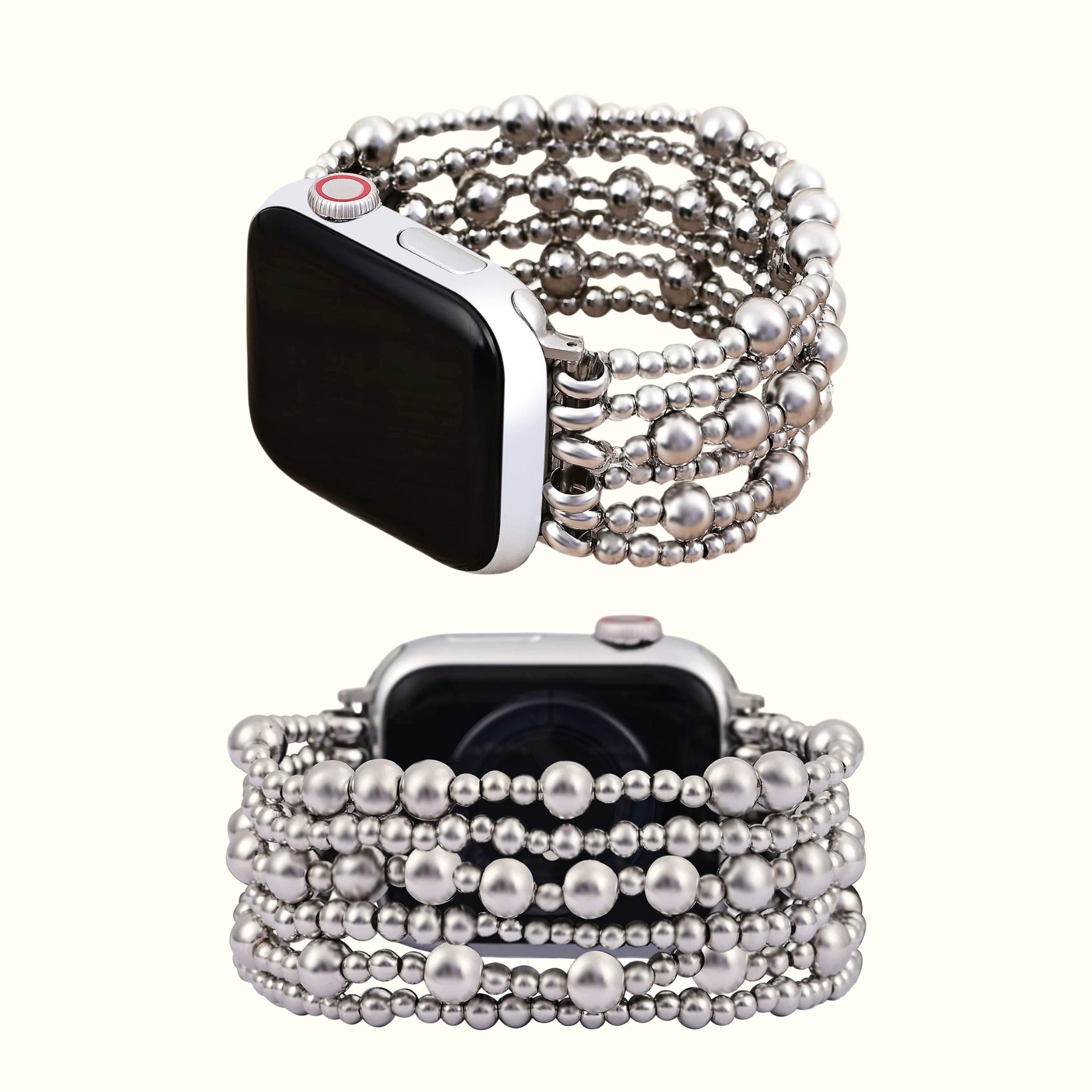 Platinum Demure Stretch Apple Watch Armband