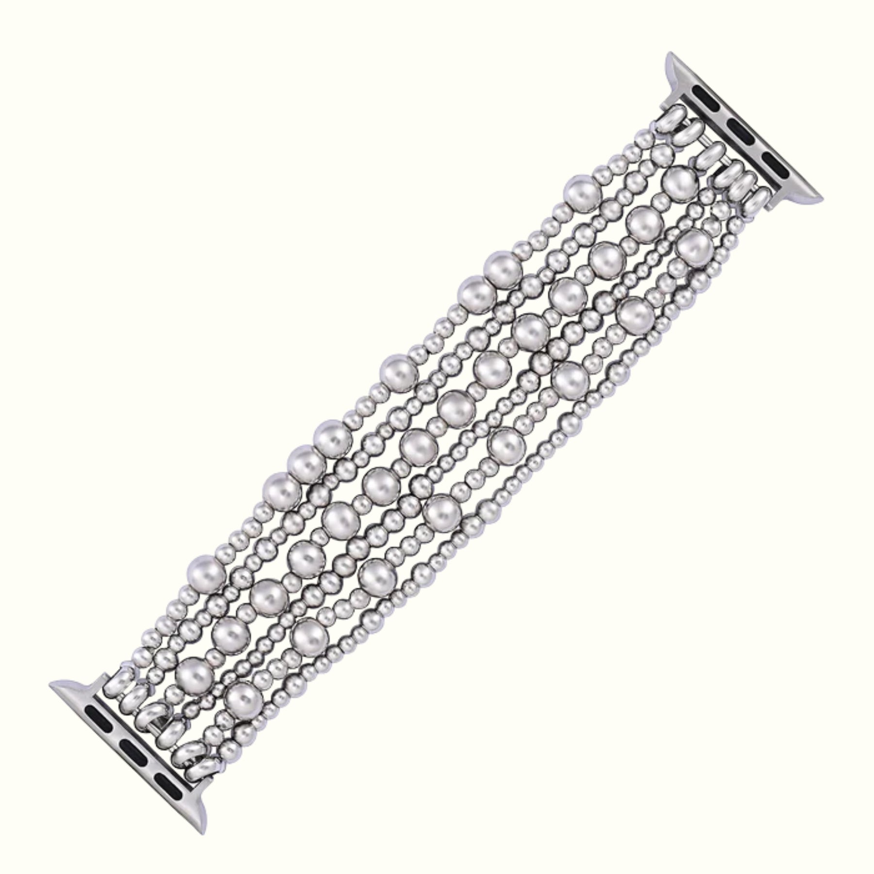 Platinum Demure Stretch Apple Watch Armband
